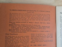 William Margolis, Miscellaneous Man No. 8, August 1956. Poetry.