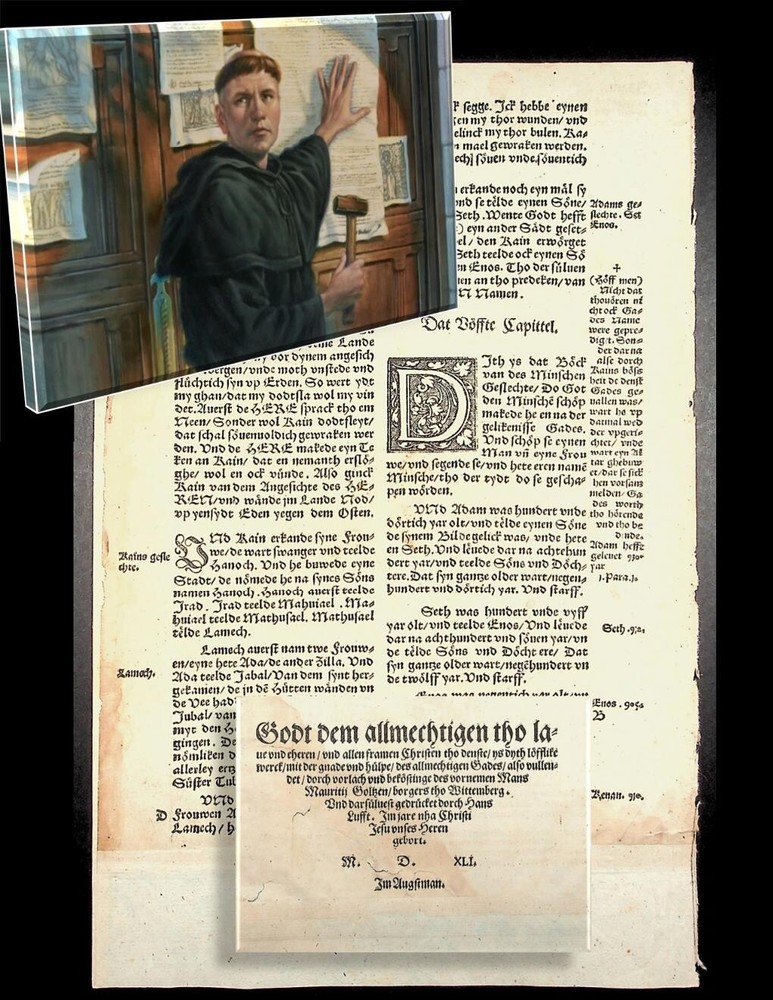 1541 Luther German Bible Leaf ~WE CHOOSE~ Hans Lufft Martin Luther