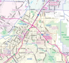 Greater Los Angeles Detailed Region Wall Map (44″x67″) w/Zip Codes