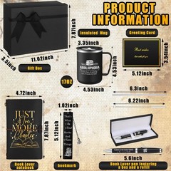 6 Pcs Book Lovers Gifts for Men Women 17 oz Abibliophobia Coffee Mugs Leather…