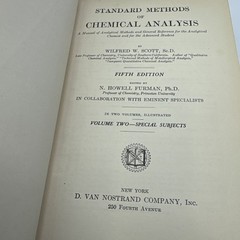 Scott’s Standard Methods of Chemical Analysis Fifth Edition Vols 1 & 2 HC 1945