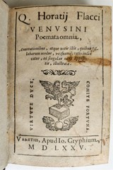 1575 POETRY by HORACE antique Gryphius Press 16th CENTURY rare