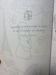 Adult Travel Coloring Book 100 pages, 47 Coloring pages, Inspirational Quotes