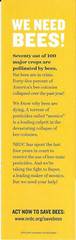 (NEW) 1 HELP SAVE THE BEES! NRDC BOOKMARK – MATTE PAPER FINISH- FAST Free Ship