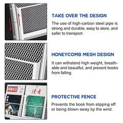 Magazine Rack Floor Standing,Brochure Display Stand, 4 Pockets Metal T3