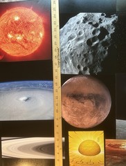Collaging Lot of 30 Single Book Pages Celestial Space Planets Collage Astronomy
