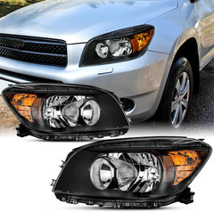 Headlights Assembly Compatible with 2006 2007 2008 Toyota Rav4 Black Headlamp Re