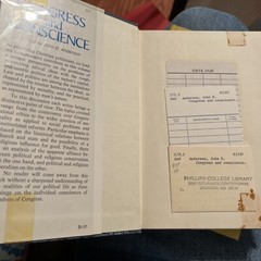 Congress and Conscience by John Anderson-HCDJ-1st Edition