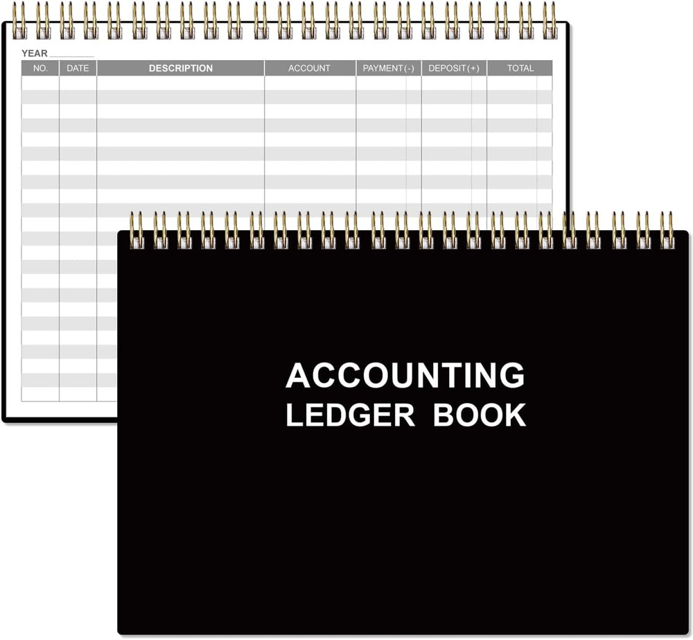 Accounting Ledger Book – A5 Ledger Book for Bookkeeping, Small Businesses & Pers