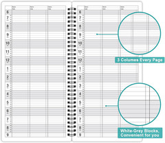 3 Column Appointment Book – Daily and Hourly Schedule Book with 200 Pages