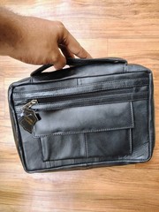 Genuine Leather Religious Book Bible Cover Organizer Zippered Case with Handle