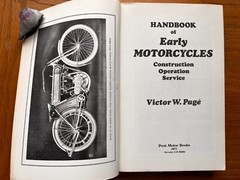 Early Motorcycles Construction, Operation, Service. Victor W. Page. 1st ed. 1971
