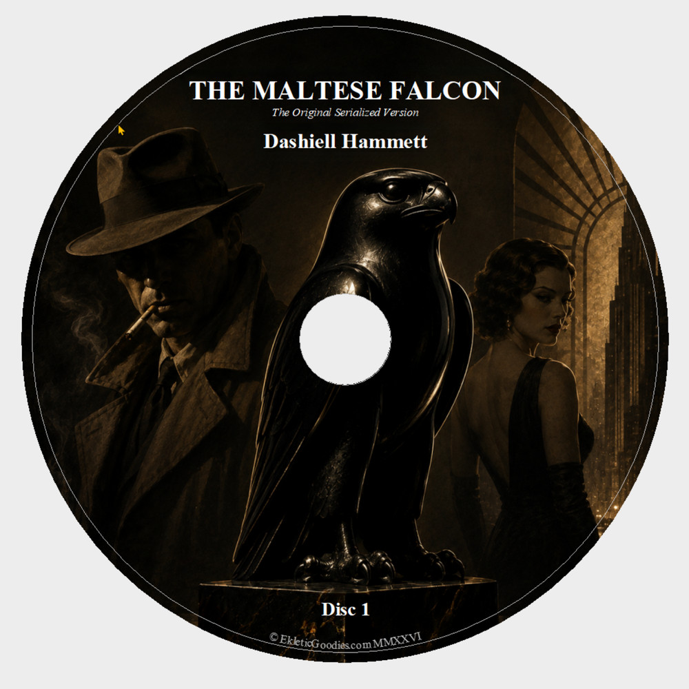 “THE MALTESE FALCON” ORIGINAL SERIALIZED VERSION by Dashiell Hammett 6 Audio CDs