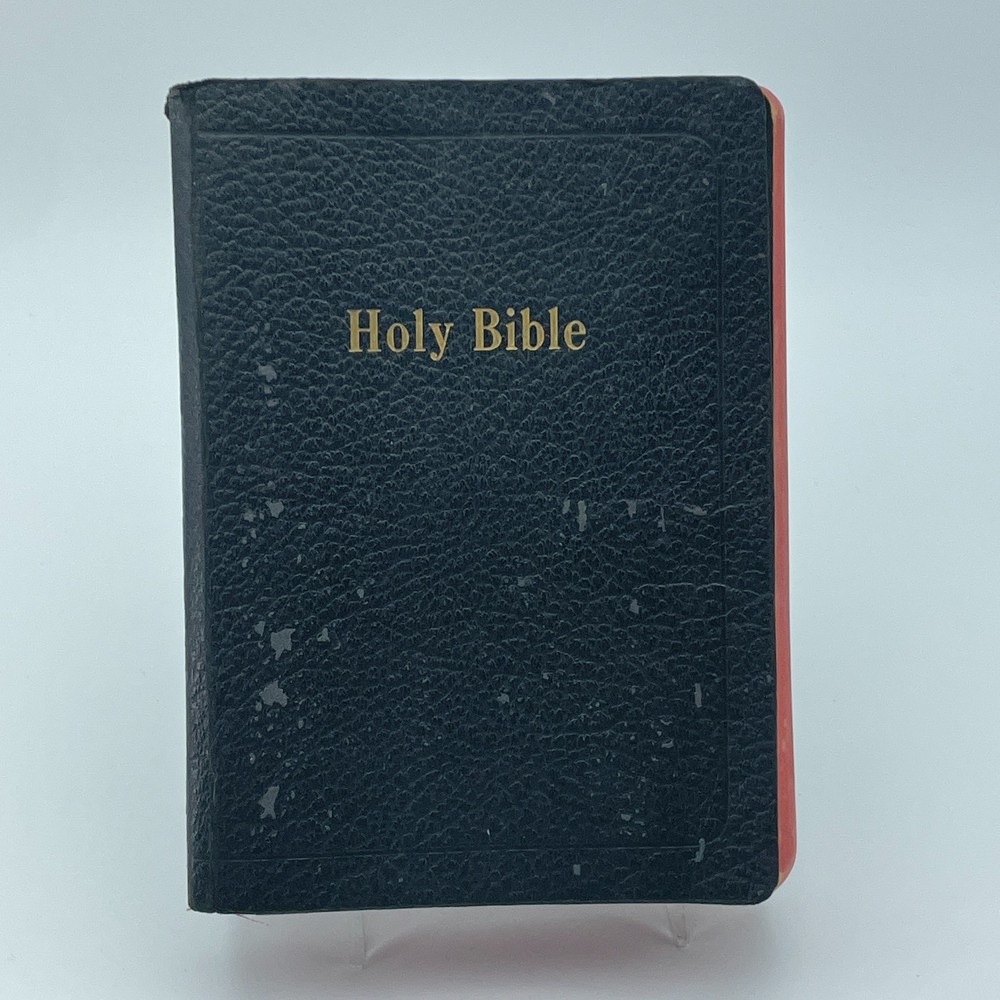 WHITMAN Holy Bible KJV Self Pronouncing Red Edges Black Hardcover Vintage Book