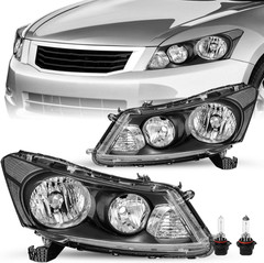 Headlight Assembly Pair Replacement for 2008-2012 Honda Accord Sedan 4-Door Fron