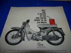 1963 HONDA 50 “JUST ADD A GALLON OF GAS”..1-PAGE ORGINAL SALES AD (329BB)
