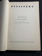 1951 FINISTERE by Fritz Peters HC VG 4.0 Farrar Straus & Company