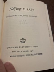 Halfway to 1984 – Gladwyn, Hubert Miles Gladwyn Jebb, Baron 1966 Hardcover