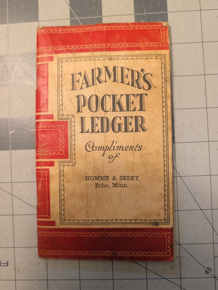 Vintage Farmer’s Pocket Ledger Missing Pages