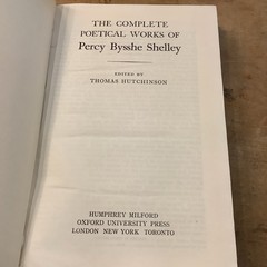 Complete Poetical Works Of Shelley Leatherbound Oxford University Press 1945