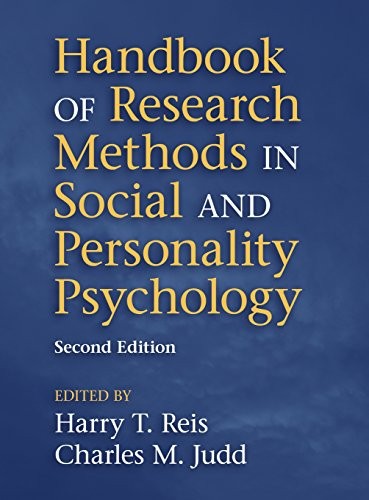HANDBOOK OF RESEARCH METHODS IN SOCIAL AND PERSONALITY By Harry T. Reis VG