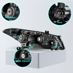 Headlight Assembly Compatible with 2008-2012 Honda Accord 2-Door Coupe Projector