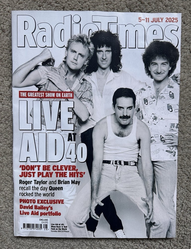 Radio Times 5th-11th July 2025 5-11/7/25 Roger Taylor & Brian May Queen Live Aid