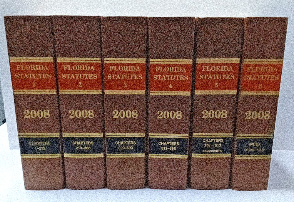 Florida Statutes 2008 6 Volume Set Chapters 1-6 State of Fl. Law Books Pre-owned