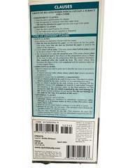 English Grammar & Punctuation Quickstudy Laminated Foldout 8.5 X 3.5 In