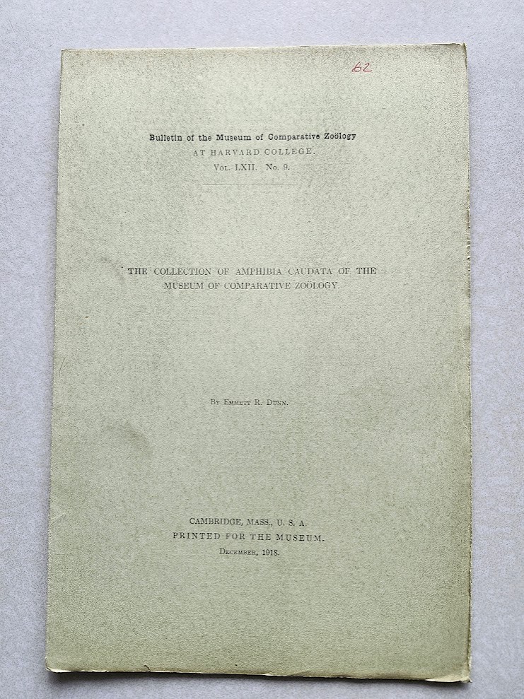 Vintage Harvard Museum Comparative Zoology 1918 Tailed Amphibians Herpetology VG