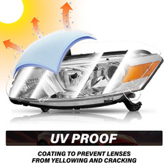BRYGHT Headlight Assembly Replacement for 2008-2012 Honda Accord Coupe 2-Door OE