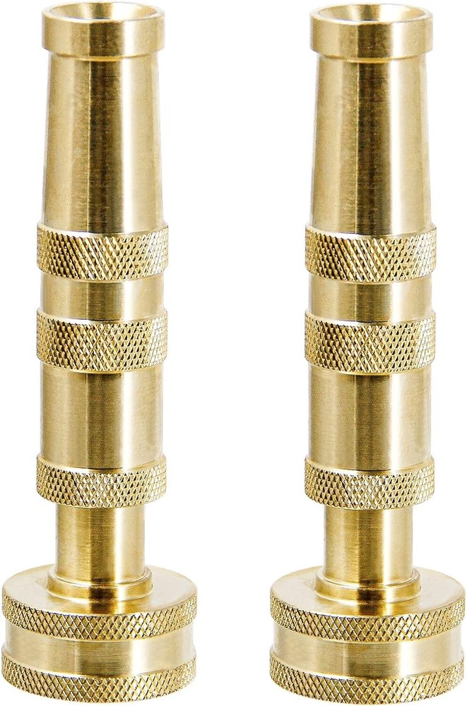 Heavy-Duty Brass Adjustable Twist Hose Nozzle, 2 Pack, TWIS3432