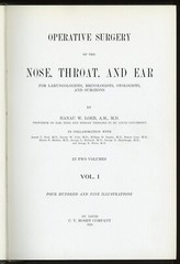 vintage Medical: OPERATIVE SURGERY OF NOSE,THROAT&EAR by Loeb. 1924. Vol 1.