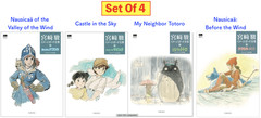 Nausicaa Castle in the Sky Totoro Nausicaa Before the Wind Image Board Set of 4