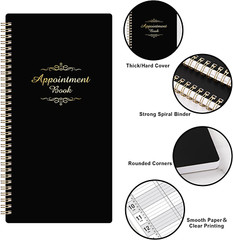 Salon Appointment Book – 15 Min Increments, 3 Cols, 200 Pages, 6.1” X 11.54”,