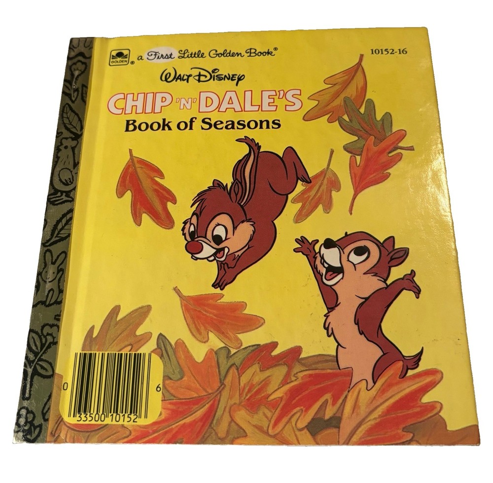 Vintage 1989 Walt Disney Little Golden Mini Book Chip ‘N’ Dale’s Book Of Seasons