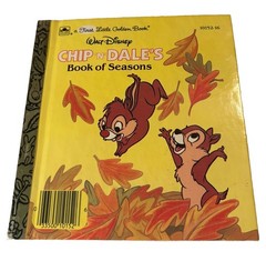 Vintage 1989 Walt Disney Little Golden Mini Book Chip ‘N’ Dale’s Book Of Seasons