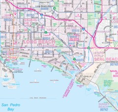 Greater Los Angeles Detailed Region Wall Map (44″x67″) w/Zip Codes