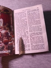 Vtg 4.25” X 3”-NEW TESTAMENT BIBLE W/PICTURES Pocket Size Illustrated Children’s