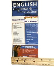 English Grammar & Punctuation Quickstudy Laminated Foldout 8.5 X 3.5 In