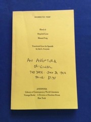 BLOOD OF REQUITED LOVE – UNCORRECTED PROOF BY MANUEL PUIG
