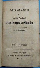 1777 German Edition – Don Quixote Von Mancha Weimar Leipzig Leather HC Antique