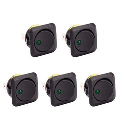 ESUPPORT 25mm Car Boat Round Dot Green LED Light Rocker Toggle Switch green