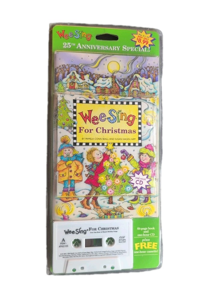Vintage 2002 Wee Sing for Christmas Cassette Paperback By Pamela Conn Beall Rare