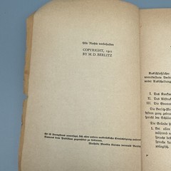Antique 1921 Deutsch Für Erwachsene I German Language Book by M.D. Berlitz