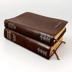 Brown Leather LDS Scripture Set – Holy Bible Book Of Mormon D&C Tabbed 5.25×7.5”