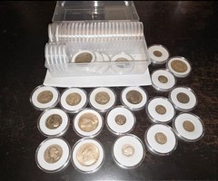 50PCS*40mm Coin Capsules Round Plastic Coin Holder White gaskets with Case Box🔥