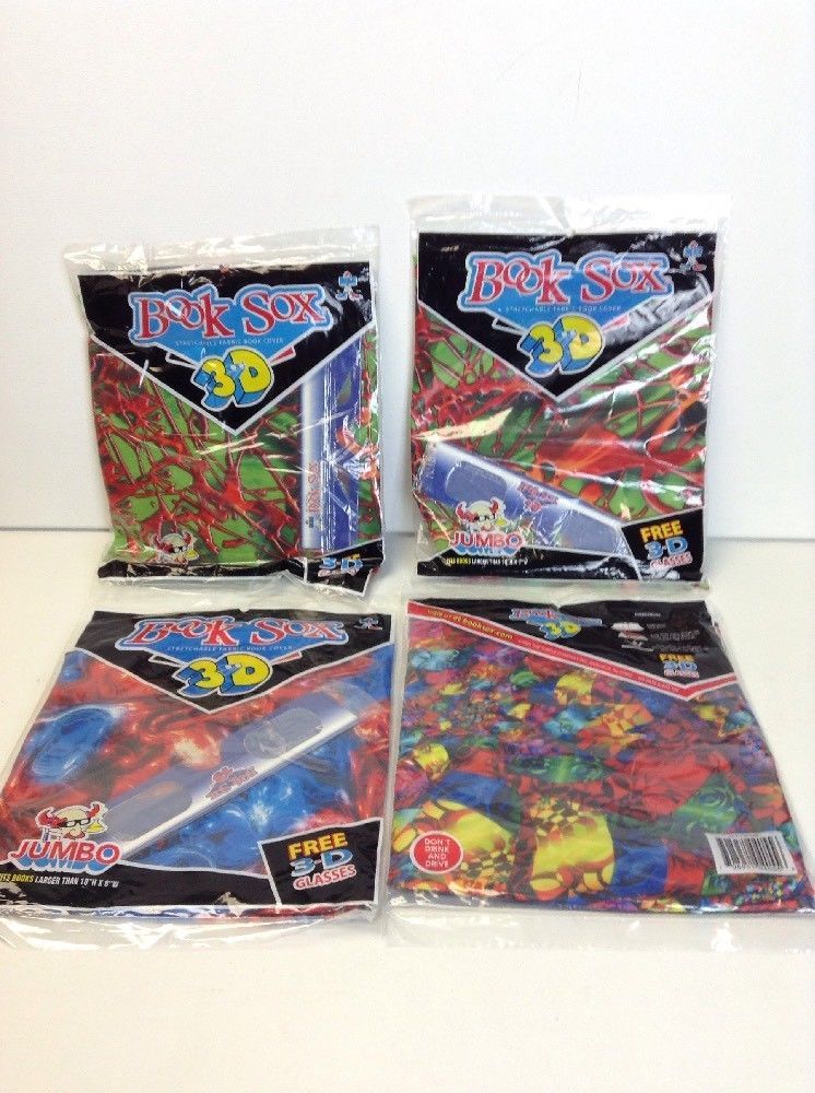 Book Sox Jumbo Cover with 3-D Glasses Set of 5 Designs Vary Retail $5.99 each Z