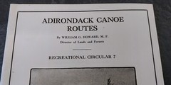 1943 Adirondack Canoe Routes, Recreation Circular 7 Booklet – 30 Pages