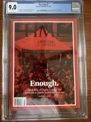 CGC 9.0 TIME Magazine – Charlie Kirk Assassination – V#206 #9 – Sept. 29, 2025